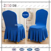 Heißes Verkaufs-Hotel verwendete 200GSM gekräuselte königliche blaue Spandex-Stuhl-Abdeckungen in Guangzhou